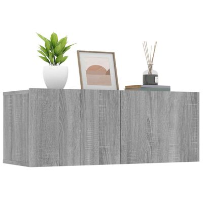 vidaXL TV Cabinets 2 pcs Grey Sonoma 80x30x30 cm Engineered Wood