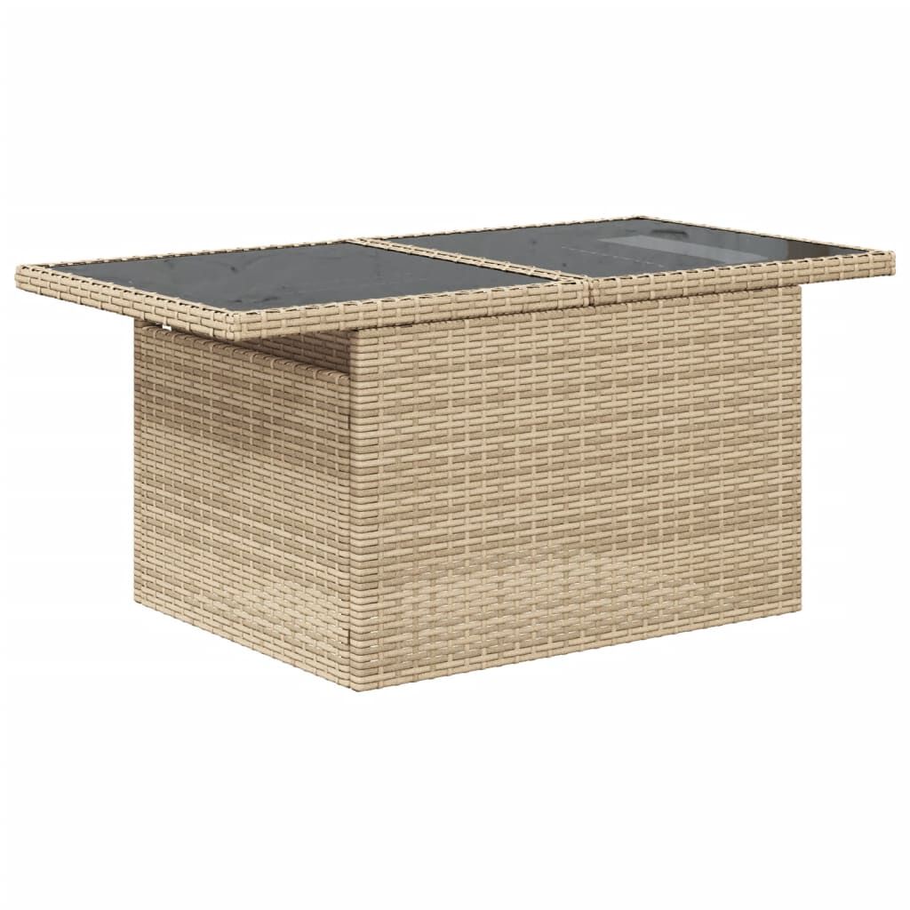 vidaXL 7 Piece Garden Sofa Set with Cushions Beige Poly Rattan