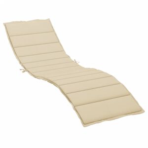 vidaXL Sun Lounger Cushion Beige 200x70x3cm Oxford Fabric