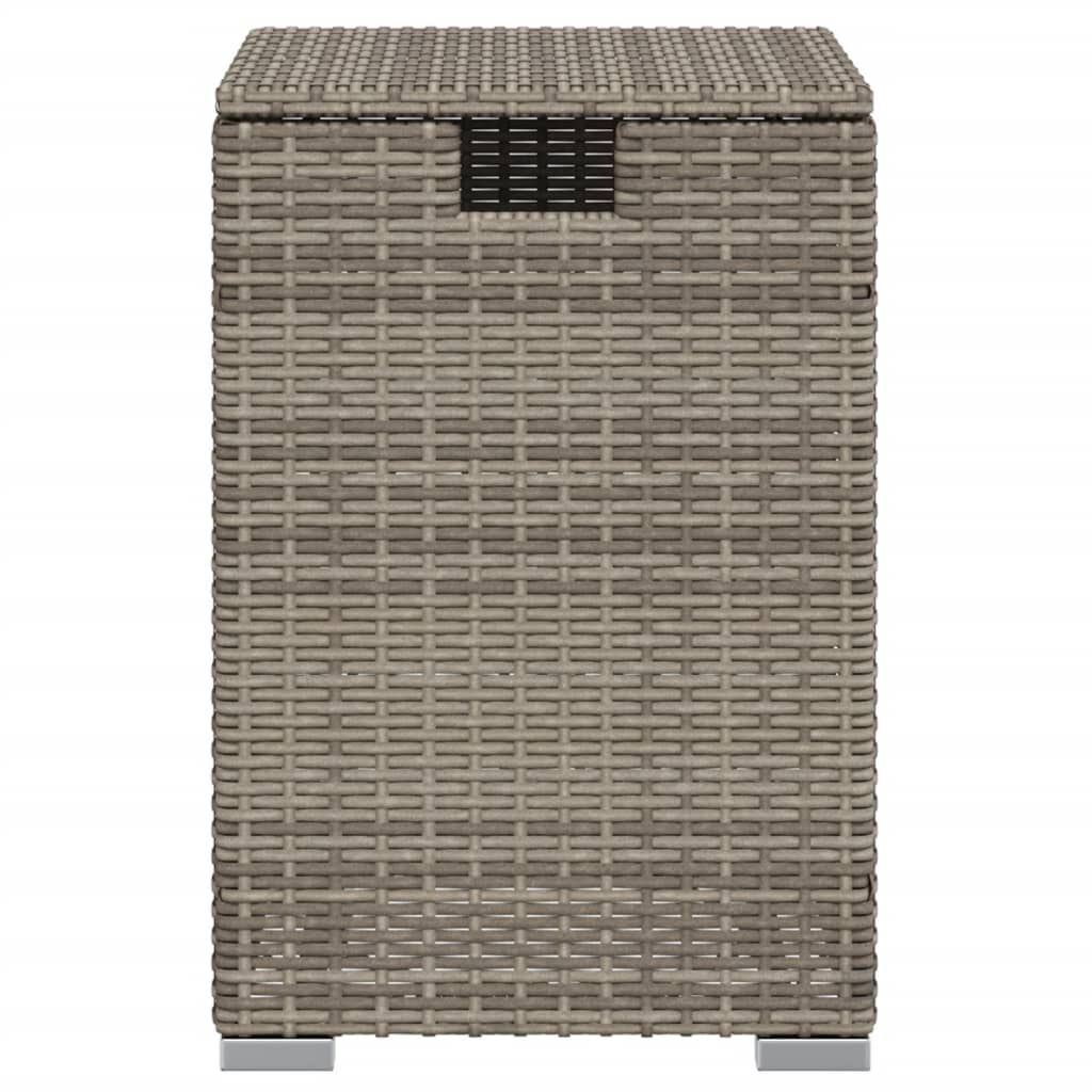 vidaXL Propane Tank Cover Table Grey 40x40x60 cm Poly Rattan