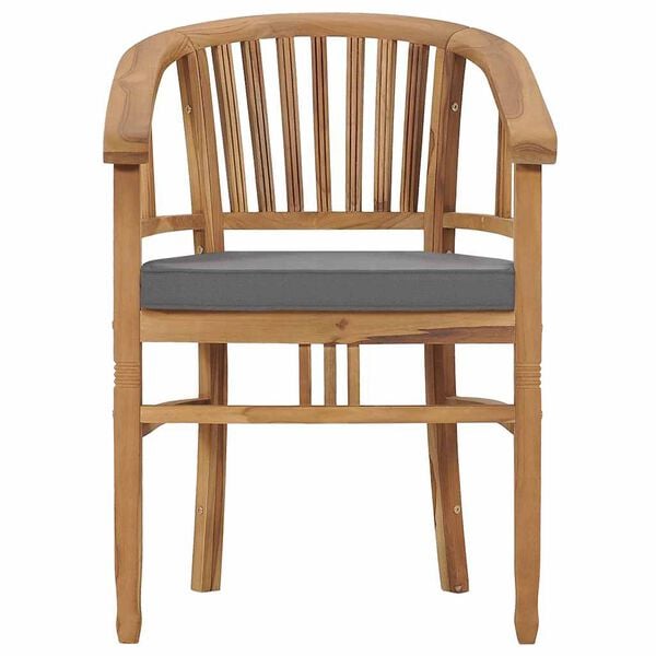vidaXL Garden Chairs with Cushions 2 pcs Solid Teak Wood