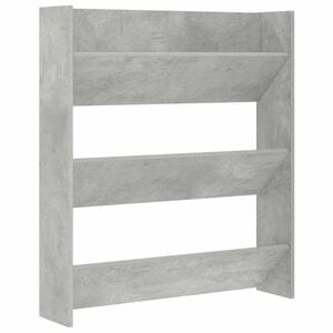 vidaXL Wall Shoe Cabinet Concrete Grey 80x18x90 cm Engineered Wood
