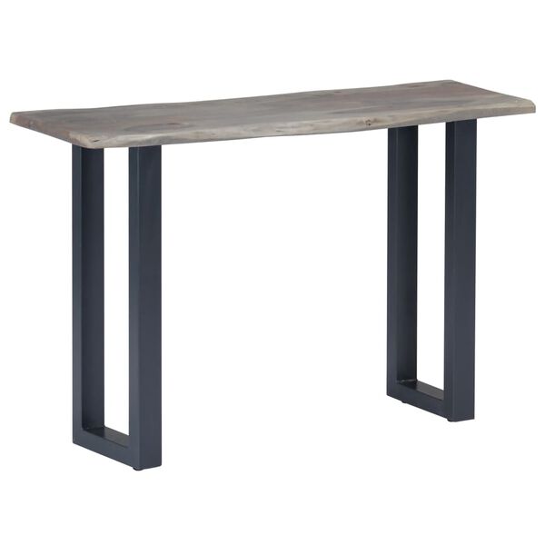 vidaXL Console Table Grey 115x35x76 cm Solid Aacia Wood and Iron