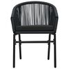 vidaXL 3 Piece Bistro Set with Cushions PE Rattan Black