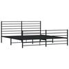 vidaXL Metal Bed Frame without Mattress with Footboard Black 183x213cm