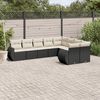 vidaXL 9 Piece Garden Sofa Set with Cushions Black Poly Rattan