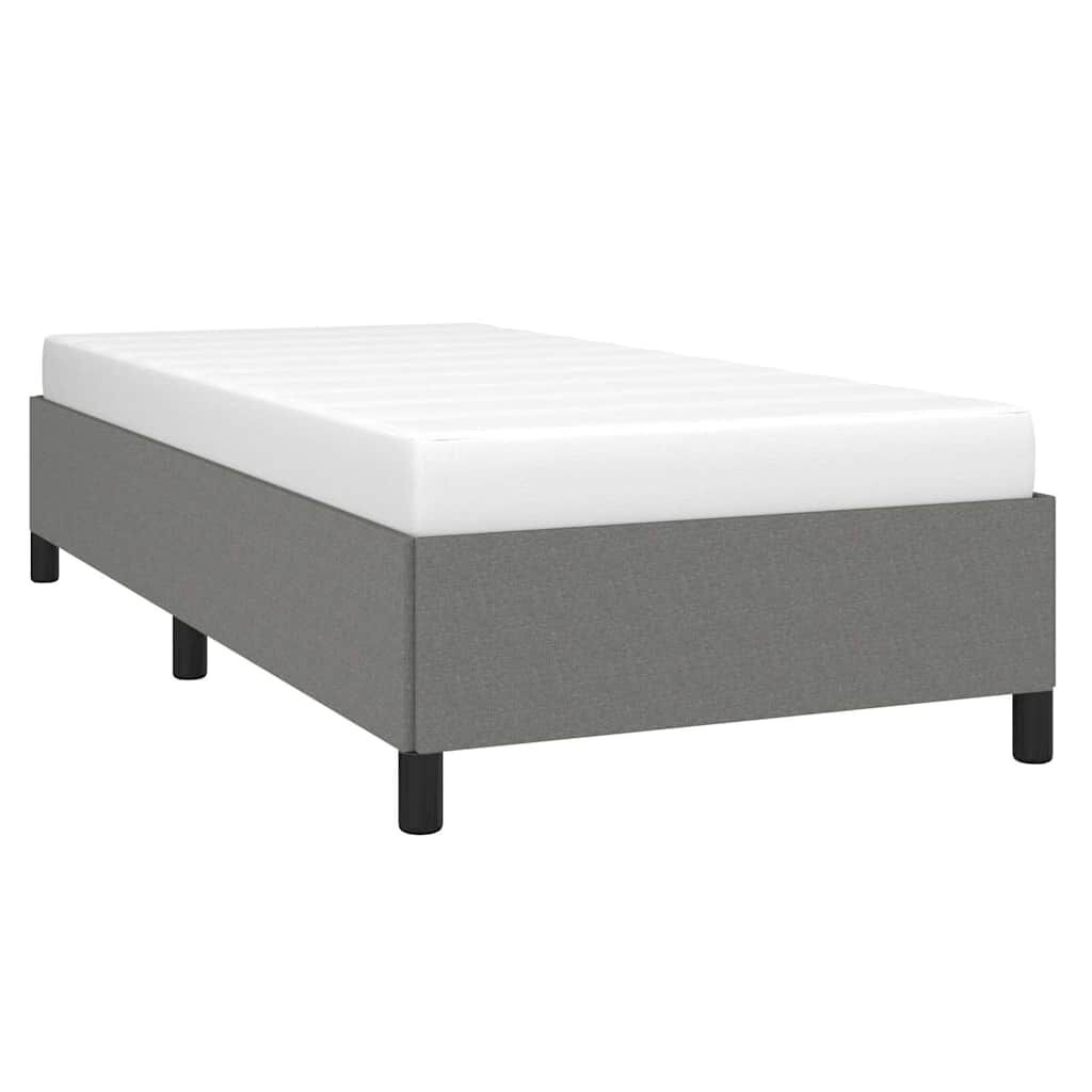 vidaXL Bed Frame without Mattress Dark Grey 100x190 cm Twin Fabric