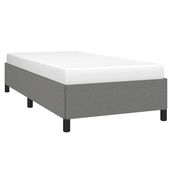 vidaXL Bed Frame without Mattress Dark Grey 100x190 cm Twin Fabric
