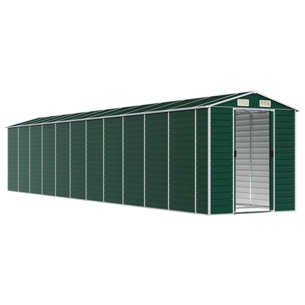 vidaXL Garden Shed Green 191x980x198 cm Galvanised Steel