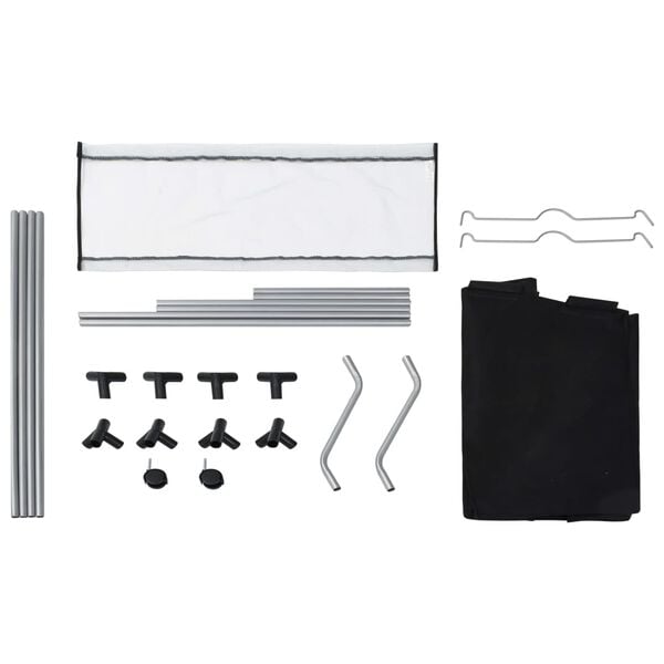 vidaXL Laundry Sorter with 3 Bags Black Steel