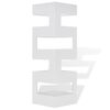 White Square Umbrella Stand Storage Holder Walking Stick Steel 48.5 cm