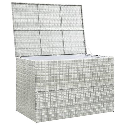 vidaXL Garden Storage Box Light Grey 150x100x100 cm Poly Rattan