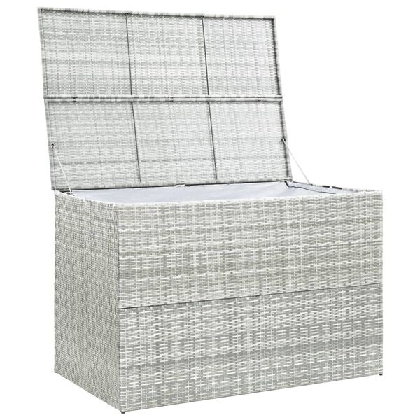 vidaXL Garden Storage Box Light Grey 150x100x100 cm Poly Rattan