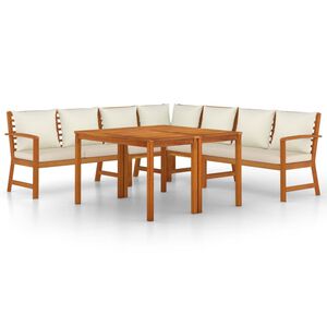 vidaXL 7 Piece Garden Dining Set with Cushions Solid Wood Acacia