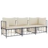 vidaXL 3 Piece Garden Lounge Set with Cushions Anthracite Poly Rattan