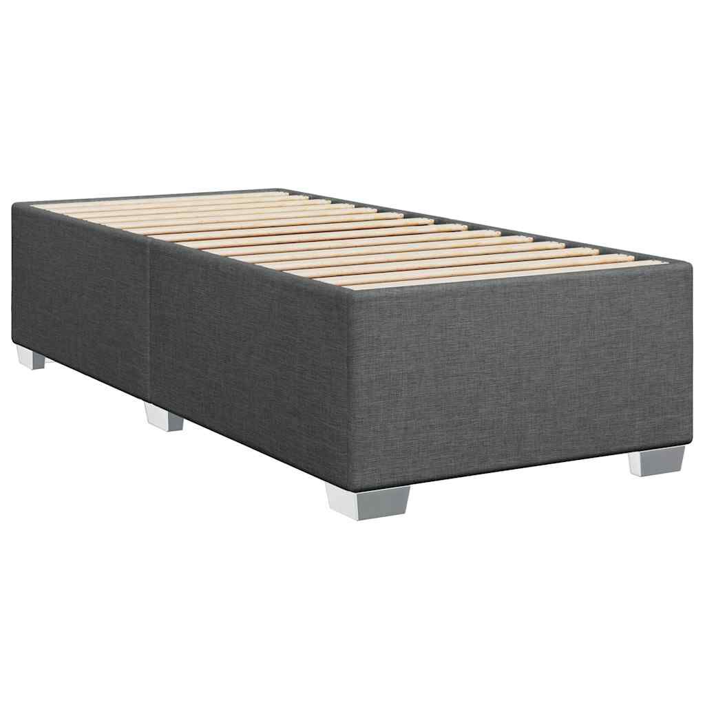 vidaXL Box Spring Bed with Mattress Dark Grey Twin XL Fabric