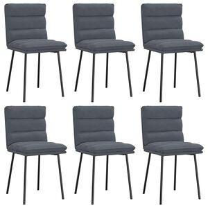 vidaXL Dining Chairs 6 pcs Dark Grey Velvet
