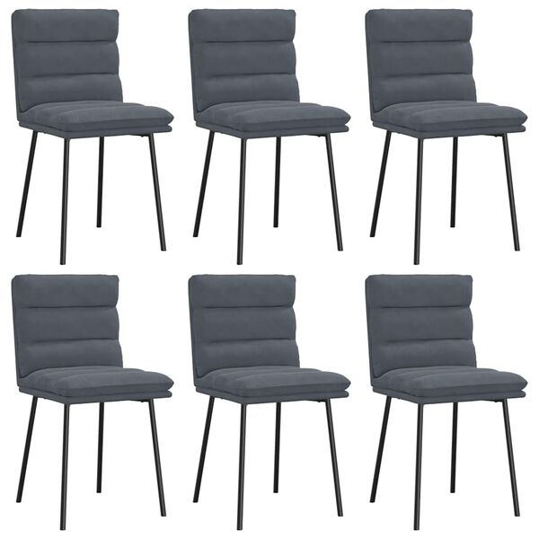 vidaXL Dining Chairs 6 pcs Dark Grey Velvet