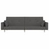 vidaXL 2-Seater Sofa Bed with Two Pillows Dark Grey Fabric