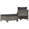 vidaXL 2 Piece Garden Lounge Set with Cushions Grey Poly Rattan