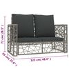 vidaXL 2 Piece Garden Lounge Set with Cushions Poly Rattan Grey