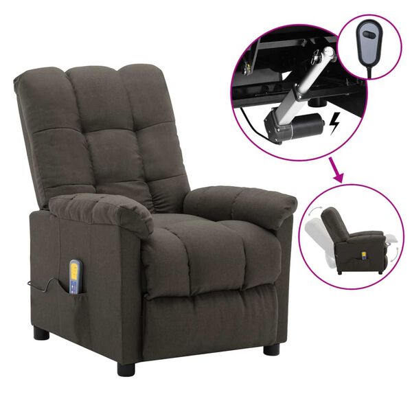 vidaXL Electric Massage Chair Taupe Fabric