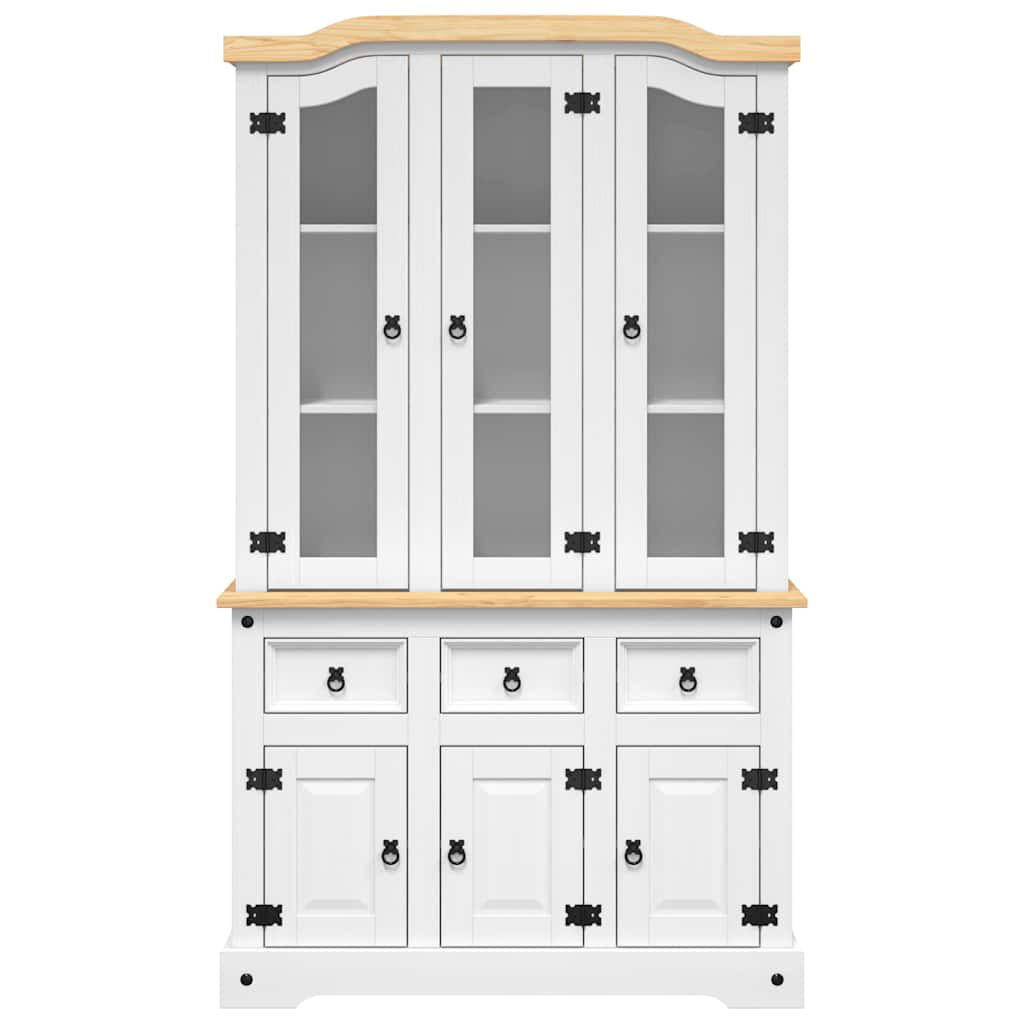 vidaXL Highboard Corona White 112x43x196 cm Solid Wood Mexican Pine