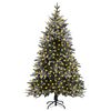 vidaXL Artificial Pre-lit Christmas Tree with Flocked Snow 210 cm PVC&PE