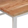 vidaXL Coffee Table Silver Stainless Steel and Solid Acacia Wood