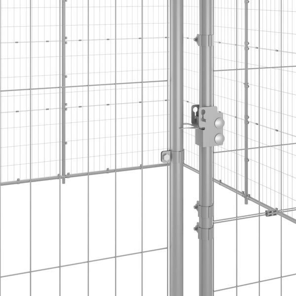 vidaXL Outdoor Dog Kennel Galvanised Steel 14.52 m²