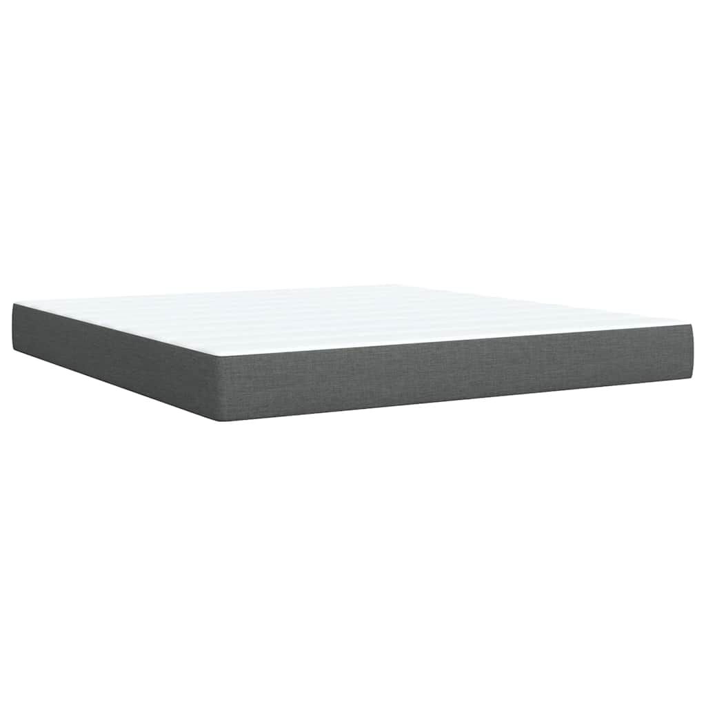 vidaXL Box Spring Bed with Mattress Dark Grey California King Fabric
