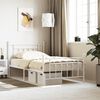 vidaXL Metal Bed Frame without Mattress with Footboard White 100x200cm