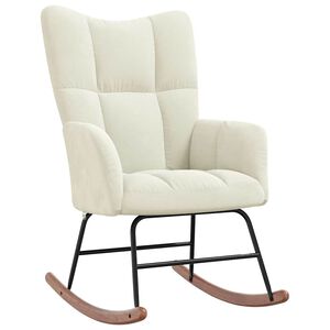 vidaXL Rocking Chair Cream White Velvet