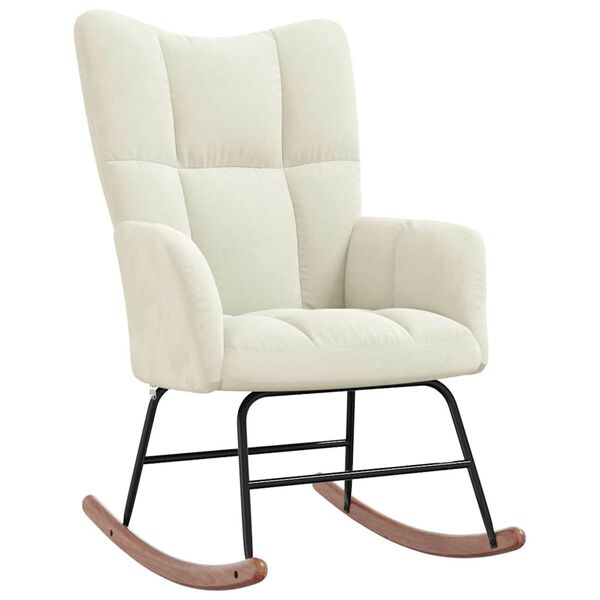 vidaXL Rocking Chair Cream White Velvet