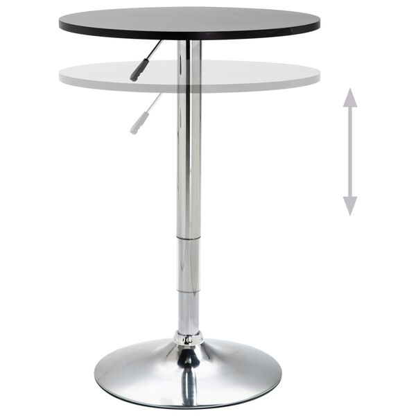 vidaXL Bar Table Black Ø60 cm MDF
