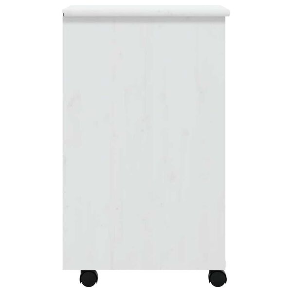 vidaXL Rolling Cabinet with Drawers MOSS White Solid Wood Pine