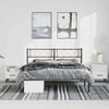 vidaXL Metal Bed Frame without Mattress with Headboard Black 135x190cm