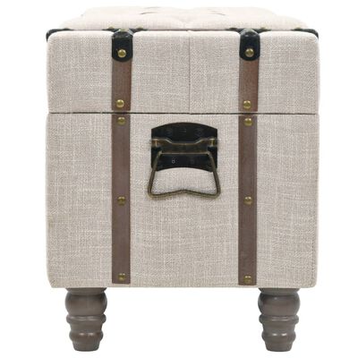 vidaXL Storage Benches 3 pcs Cream Solid Wood Fir&Fabric