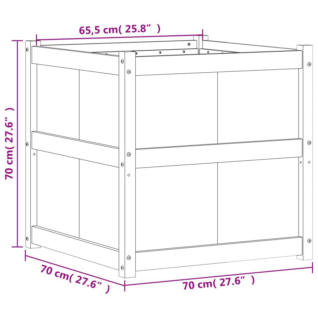 vidaXL Garden Planter 70x70x70 cm Solid Wood Douglas