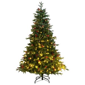 vidaXL Artificial Hinged Christmas Tree 300 LEDs 210 cm
