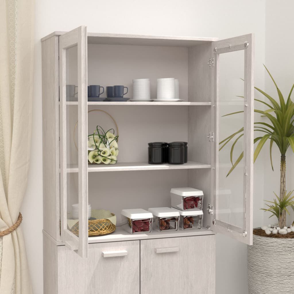 vidaXL Top for Highboard HAMAR White 85x35x100 cm Solid Wood Pine