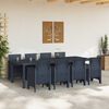 vidaXL Garden Dining Set 9 pcs Anthracite Polt rattan