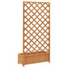 vidaXL Planter with Trellis Brown Solid Wood Fir