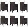 vidaXL Garden Dining Set 7 pcs Brown Polt rattan