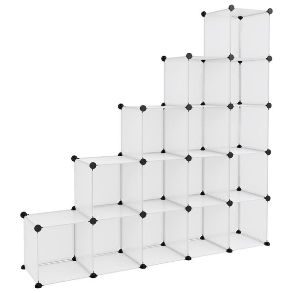 vidaXL Storage Cube Organiser with 15 Cubes Transparent PP