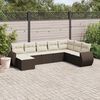 vidaXL 8 Piece Garden Sofa Set with Cushions Brown Poly Rattan