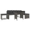 vidaXL 4 Piece Garden Dining Set with Cushions Grey Poly Rattan