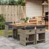 vidaXL 5 Piece Garden Dining Set with Cushions Grey Poly Rattan
