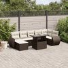vidaXL 8 Piece Garden Sofa Set with Cushions Brown Poly Rattan