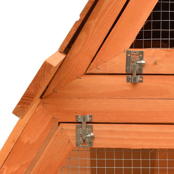 vidaXL Rabbit Hutch Solid Pine & Fir Wood 152x128x108 cm